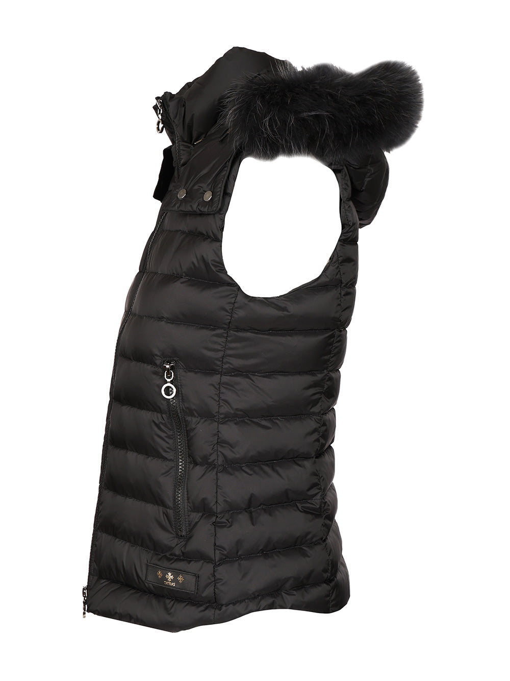 Tatras Vest With Hood And Fur Trim Giacche - Nero | 0e430afda0703f4062c475038124fcf5f01eb313