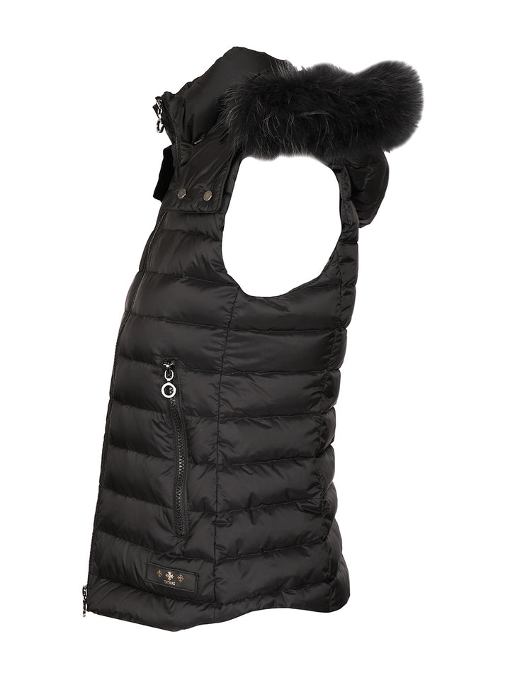 Tatras Vest With Hood And Fur Trim Giacche - Nero | 0e430afda0703f4062c475038124fcf5f01eb313