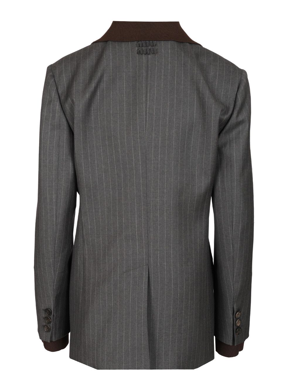 Miu Miu Tailored Single-Breasted Blazer Giacche - Grey | e97909438e81c5f38ff53822158c37600ddb07d0