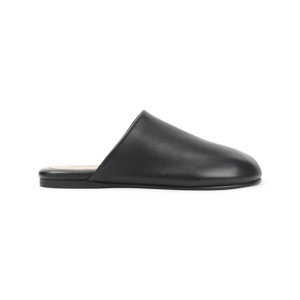 Black Garnier Lamb Leather Mules
