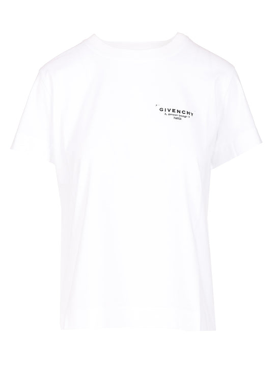 Cotton With Givenchy Print T-Shirt Bianco