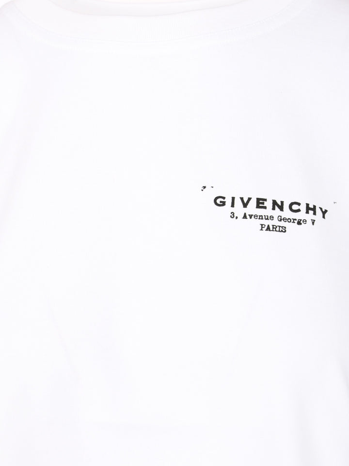 Givenchy Cotton  With Givenchy Print T-Shirt - Bianco | cfed581573aba3547c9f573480346ce9972348e7