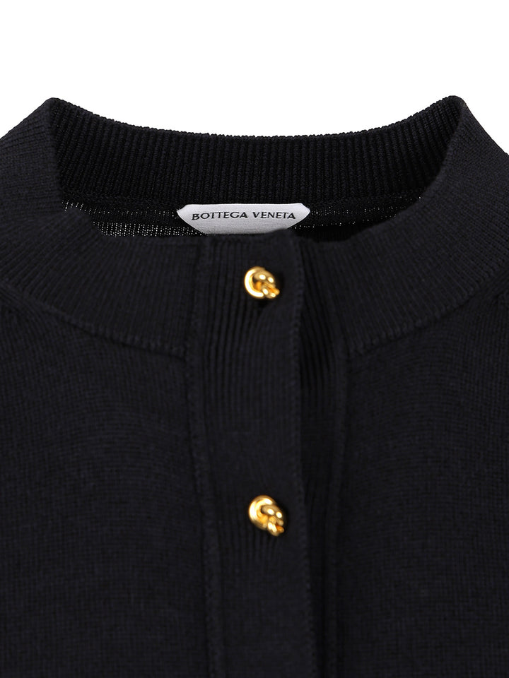 Bottega Veneta Cotton And Viscose Twin-Set Knitwear - Blu | 3ddab1bda992e26817ad00097ded759b22914c06