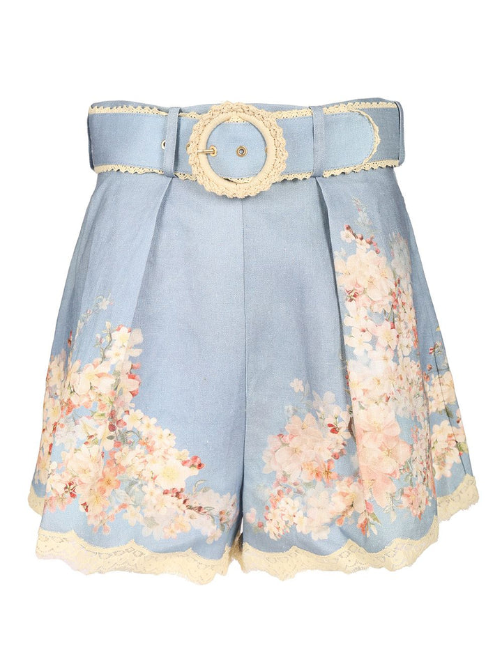 Zimmermann Cascadian Tuck Shorts Trousers - Blu | bfc71cdc9543958ce17f38072fef844f19c1aa74