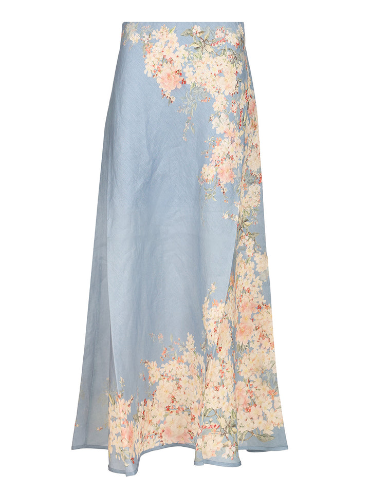 Zimmermann Cascadian Bias Skirt Gonne - Blu | f3652fd934a433c35c45493d7b097000ddcc5ebf