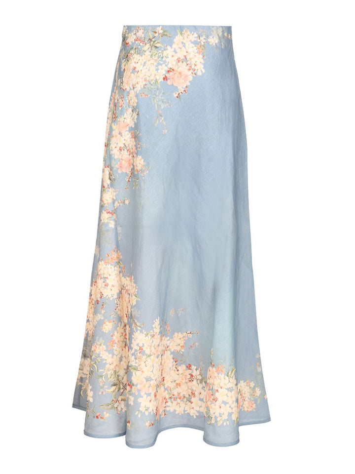 Zimmermann Cascadian Bias Skirt Gonne - Blu | ecaefbd937c6c4261405d22fecfd5c432a64d52c