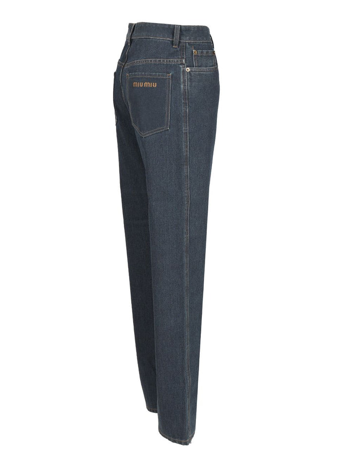 Miu Miu Straight-Leg Denim Trousers Jeans - Blu | ebb296e8328a099708f2a98ae79c2eac683e5ff0