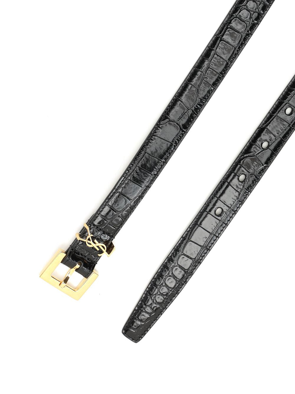 Saint Laurent Ysl Logo Belt Cinture - Nero | fbdb777e8d63d7b4d3e490100bc709e5470cedec