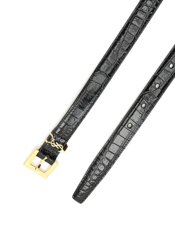Saint Laurent Ysl Logo Belt Cinture - Nero | fbdb777e8d63d7b4d3e490100bc709e5470cedec