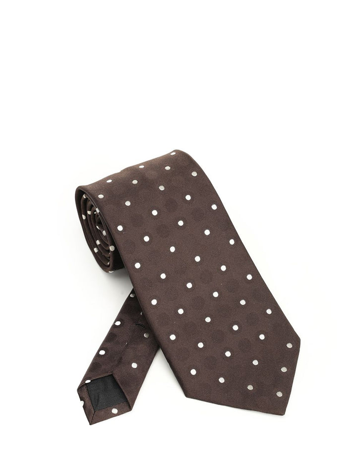 Saint Laurent Polka Dot Silk Tie Ties And Bow Ties - Marrone | 0fd81ef90734134fdc560c11f5011e8494398f33