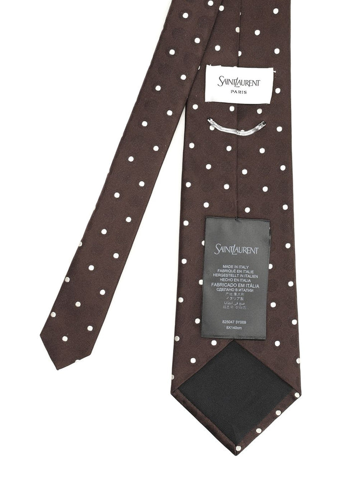 Saint Laurent Polka Dot Silk Tie Ties And Bow Ties - Marrone | 78361e44909b308d6d99eba504f2b060e4b12d4f