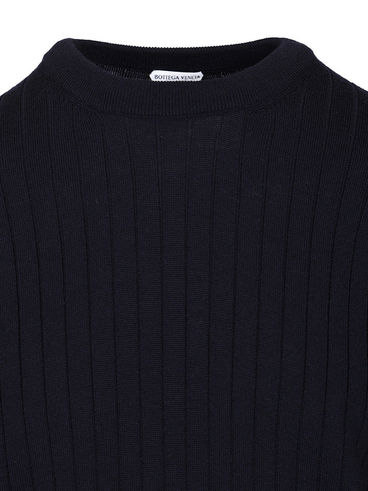 Bottega Veneta Ribbed Wool Sweater Knitwear - Blu | 79e3505a83ed907b2cf43e0d3ca35c5aeda30d43