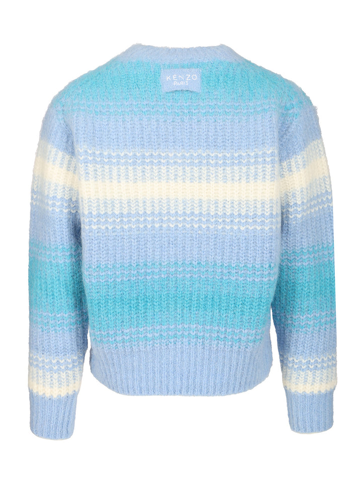 Kenzo Striped Alpaca Sweater Knitwear - Light blue | fcca0aed2003c5fbab9c1467e1d6232f27b28481