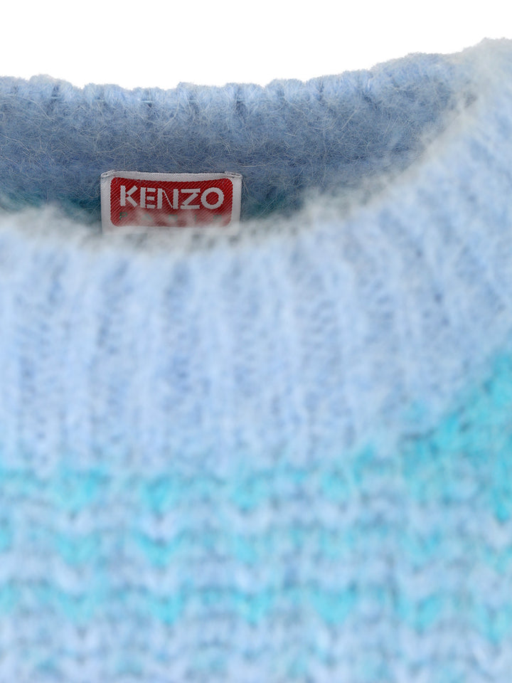 Kenzo Striped Alpaca Sweater Knitwear - Light blue | 2140edd785e74520bddafc297c1dbfa57bd9d5d5
