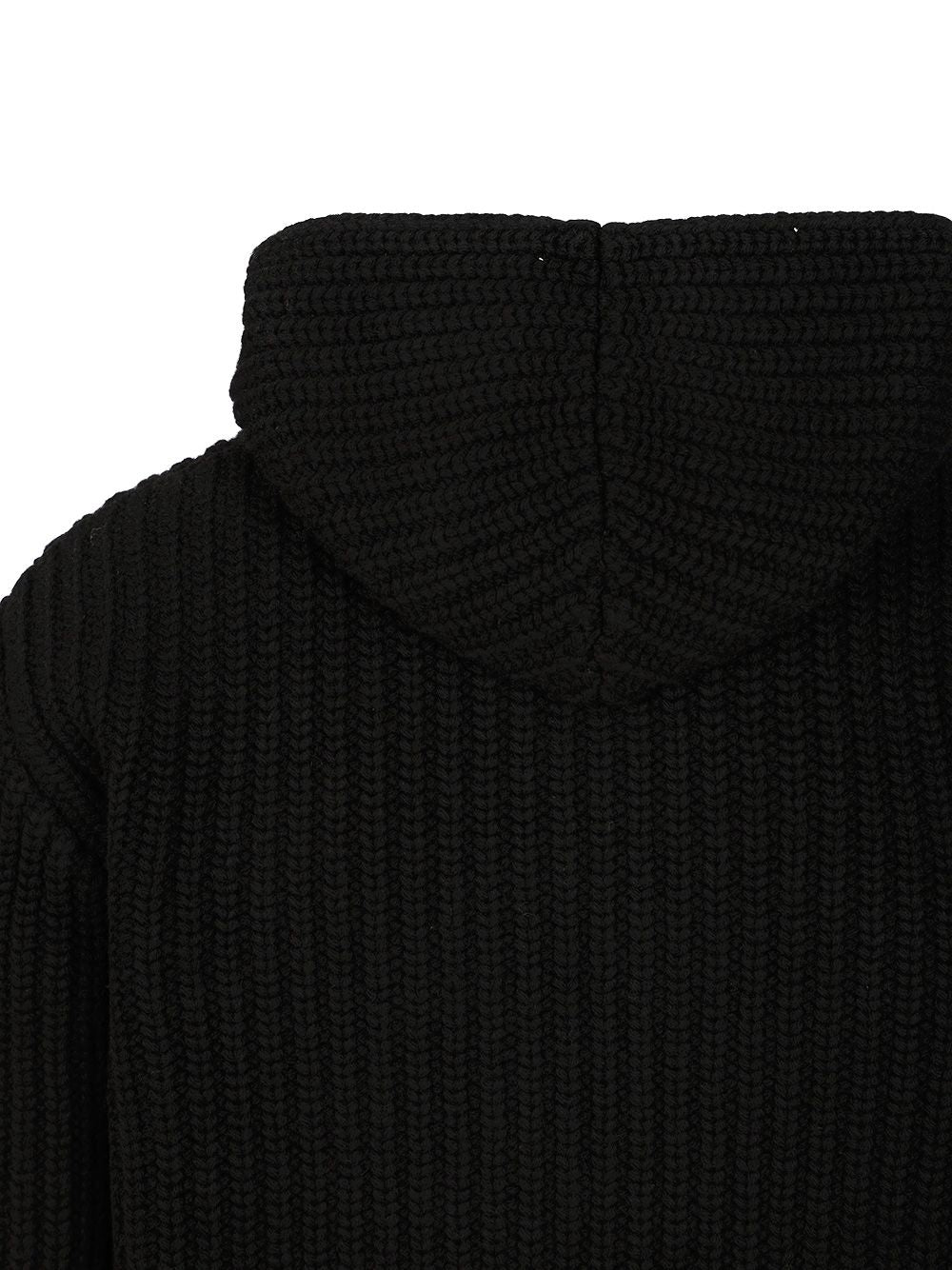 Stone Island Wool And Cashmere Hooded Cardigan Knitwear - Nero | a9a96890d62ee1c18c1cc6675f92d184fa3ae36f