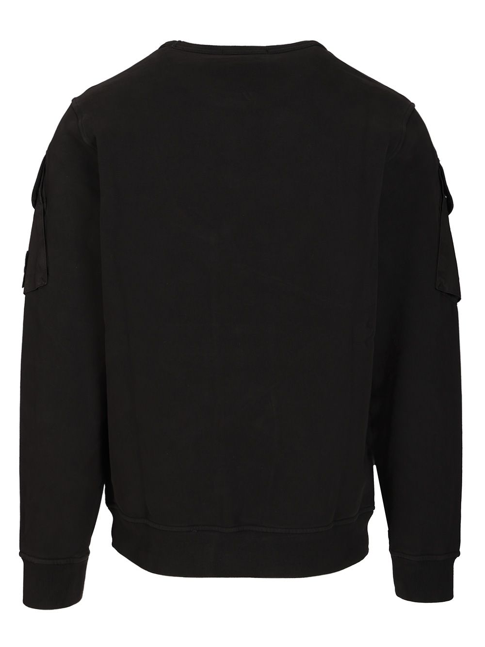 Stone Island Crewneck Sweatshirt In Brushed Organic Cotton Sweatshirts - Nero | 57720f5f9a33b5d991c449348d3025600b964467