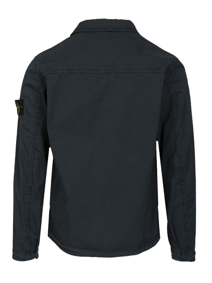 Stone Island Supima® Cotton Overshirt Shirts - Blu | 917cebfbf392b7a33da7397f1fe120a79612701e