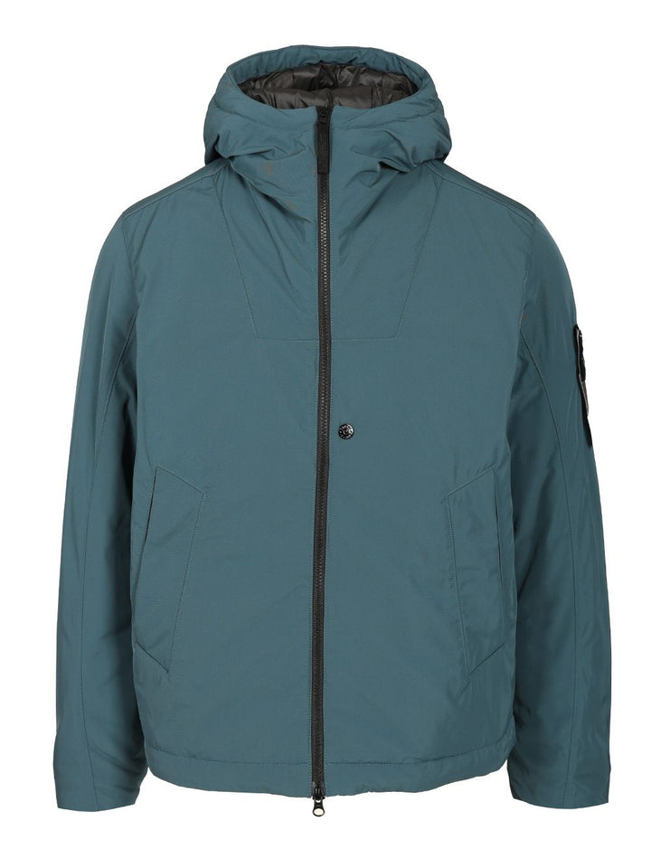 Stone Island Micro Twill Padded Hooded Jacket Giacche - Blu | b3df205256efbf09347a7ee618d570a00b9e7779