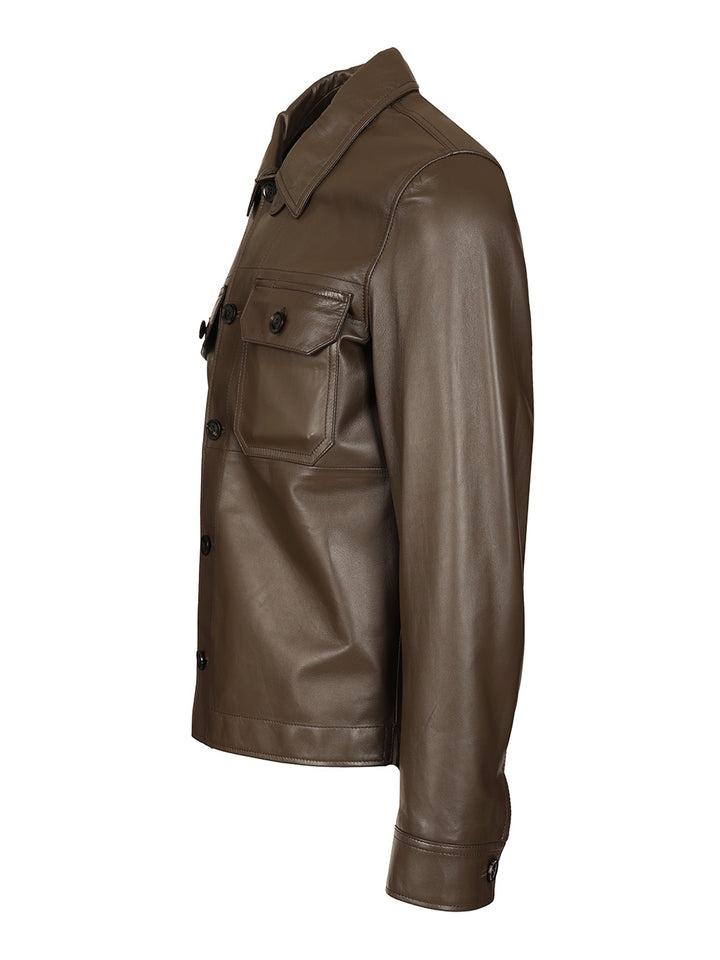 Tom Ford Unlined Leather Jacket Shirts - Marrone | 12050efe455ecb4a380f87655d50953d37aef5d1
