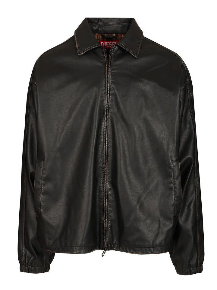 Diesel Distressed Technical Fabric Jacket Giacche - Nero | 9ac7c829f605147e854a99ca40acb45964ff300b