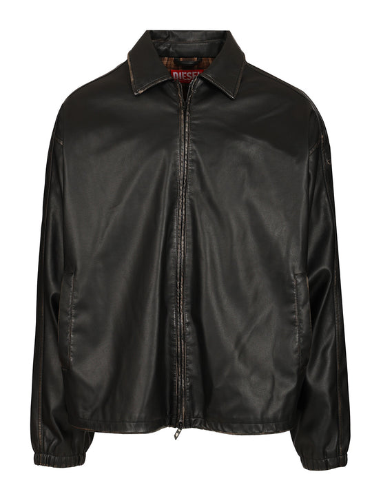 Distressed Technical Fabric Jacket Giacche Nero