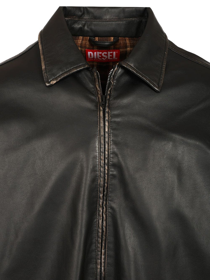 Diesel Distressed Technical Fabric Jacket Giacche - Nero | b98a0f5d536b87d766ed728a645fca570fb19d5a