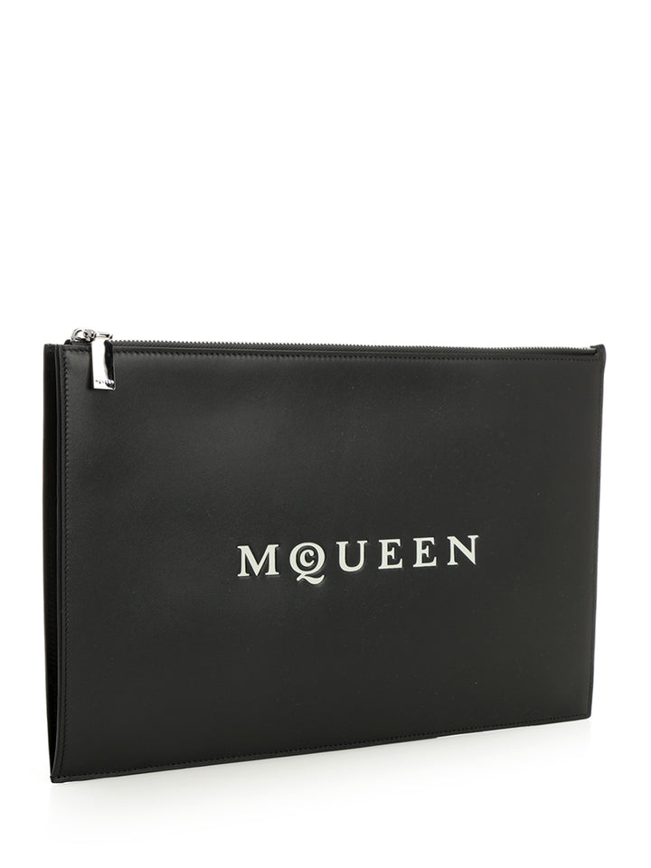 Mcqueen Mcqueen Black Leather Clutch Small leather goods - Nero | a5757707a35b38ea0e044f24f87b1f5369559ddb