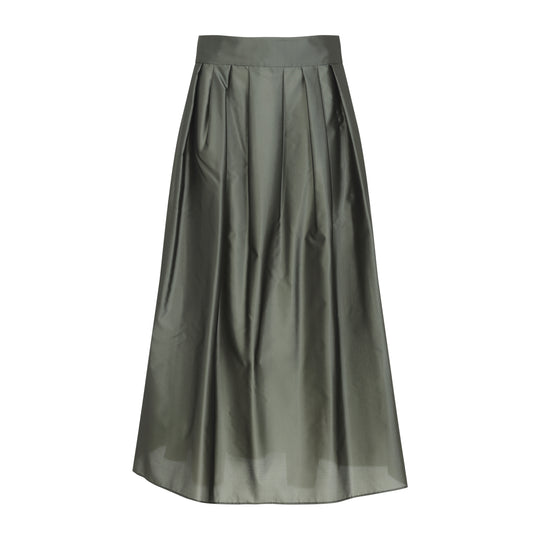 Leaves Green Effetto Organza Midi Skirt
