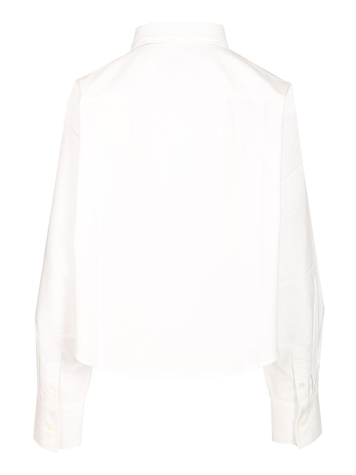 Ami Oversized Cropped Shirt Knitwear - Bianco | edfdb900eeae35dd6962e0c9f4dc1fadcfe5f623