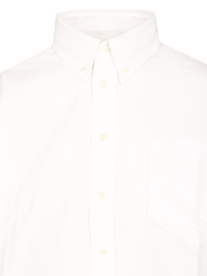 Ami Oversized Cropped Shirt Knitwear - Bianco | c0ce48e1a123d2b2ca944d137552f94ece08374d