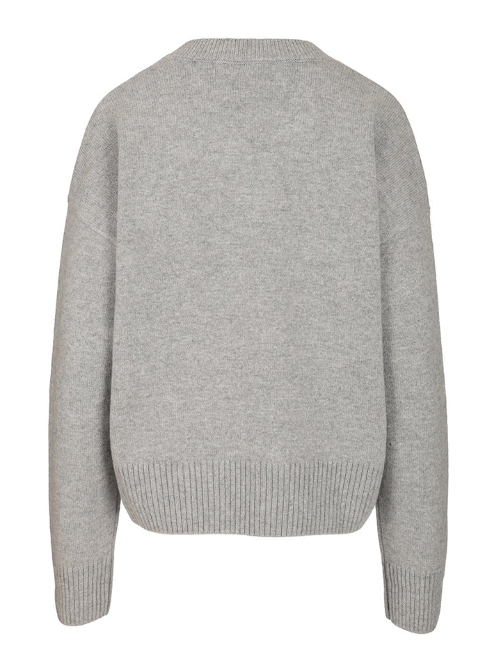 Ami V-Neck Sweater Knitwear - Grey | e94108b72cde9d4997302f2253b52c96849e7fd2