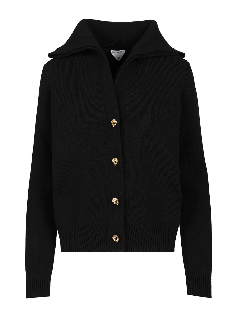 Bottega Veneta Compact Wool Cardigan Knitwear - Nero | e4205444e91ae9c64a2fcb5c12dbf264ac0ff400