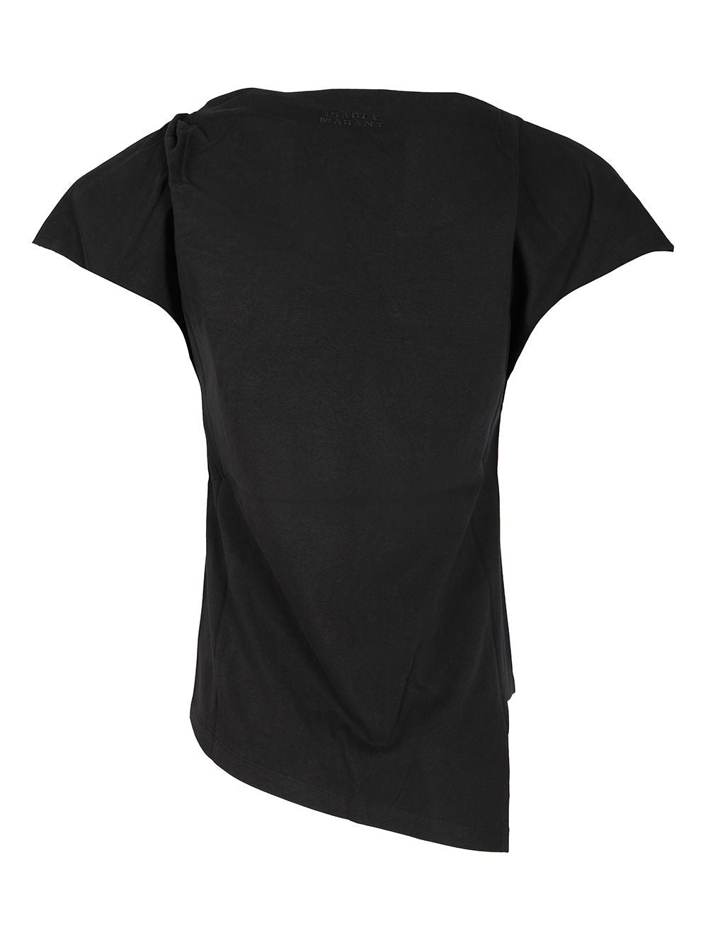 Isabel Marant Sebani Asymmetrical T-Shirt Top - Nero | 468530f28125a33858c272d05264f36b434e5f14