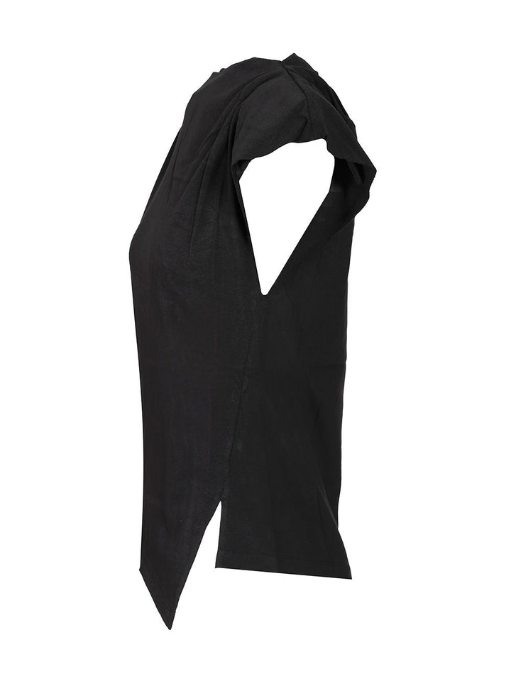 Isabel Marant Sebani Asymmetrical T-Shirt Top - Nero | 382e968d756ea37afd6e35b485bfe22e0d4e6d17