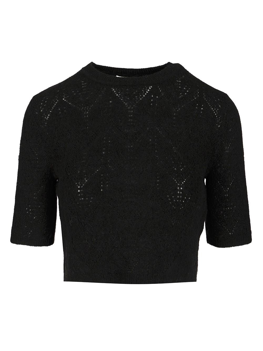 P.A.R.O.S.H. Crop Sweater Knitwear - Nero | 07f0e8dd0dc0a8869cbaf0f0b266e46fa48faf71