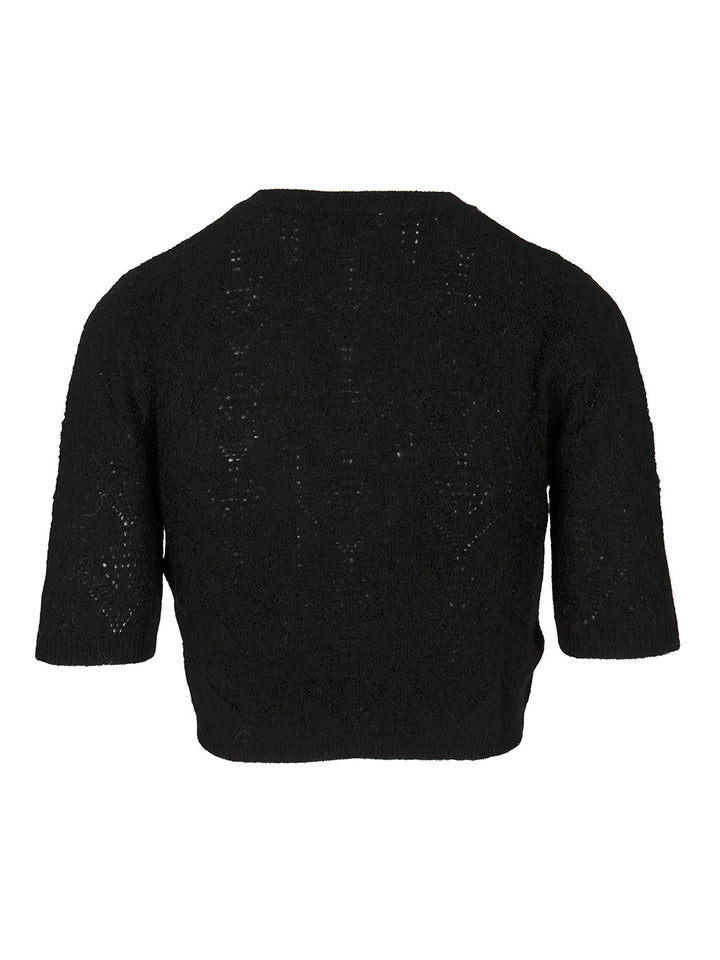 P.A.R.O.S.H. Crop Sweater Knitwear - Nero | 6b3b9227f4a287c4f4fc471f5bdd1e5b927735c3