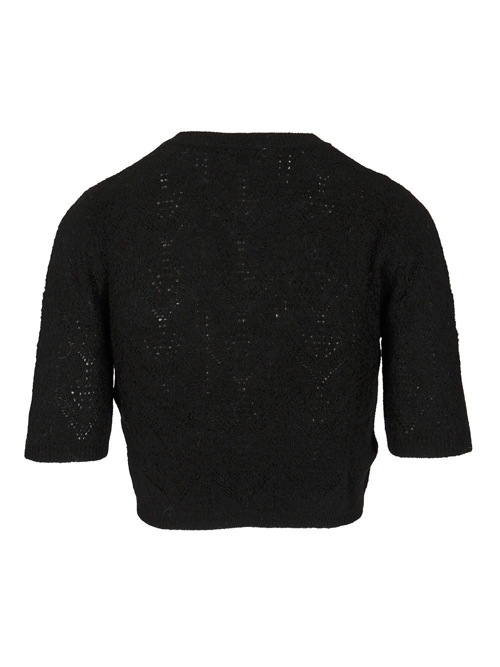 P.A.R.O.S.H. Crop Sweater Knitwear - Nero | 46126ea210683b3b7fd6f6c911eda5154ebe2265