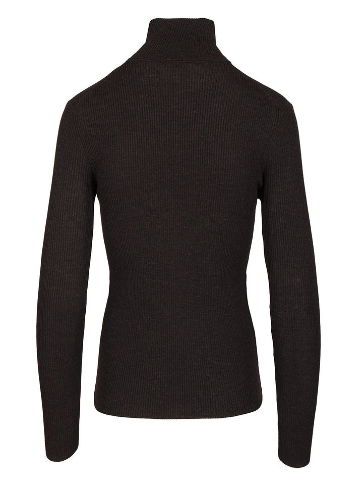 P.A.R.O.S.H. Ribbed Wool Turtleneck Knitwear - Marrone | 43d960582f715ae3421c6002a662197ab1c51121