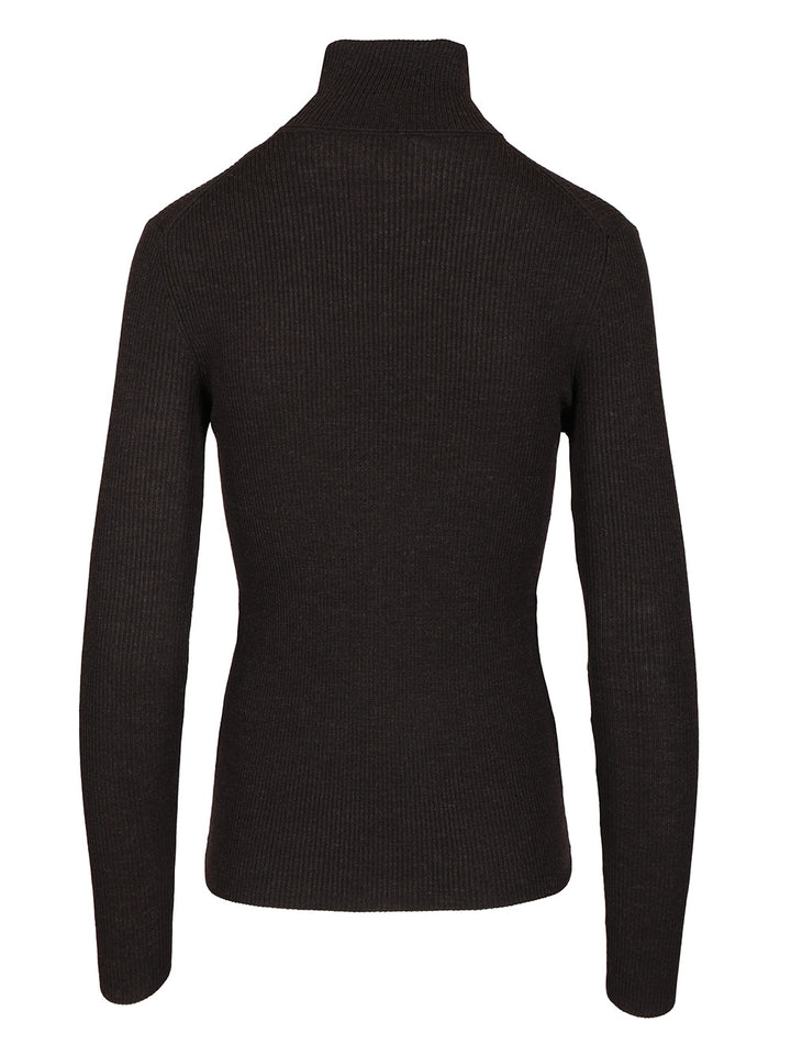 P.A.R.O.S.H. Ribbed Wool Turtleneck Knitwear - Marrone | 79881253a92f1a94e127dd768abb74050c1d30f3
