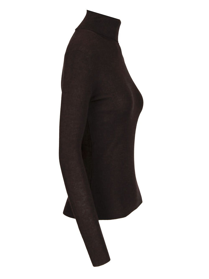 P.A.R.O.S.H. Ribbed Wool Turtleneck Knitwear - Marrone | 58452c4be7e0d134e86f33cb1584e51cf518eea1