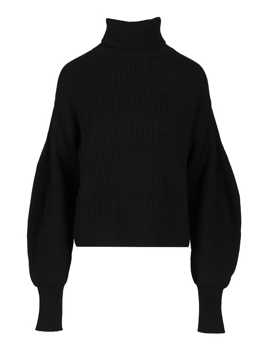 Oversized Turtleneck Sweater Knitwear Nero