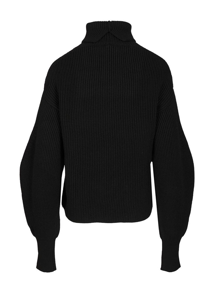 P.A.R.O.S.H. Oversized Turtleneck Sweater Knitwear - Nero | a579488c96f897e83f2951667f3b85ad0114ff79