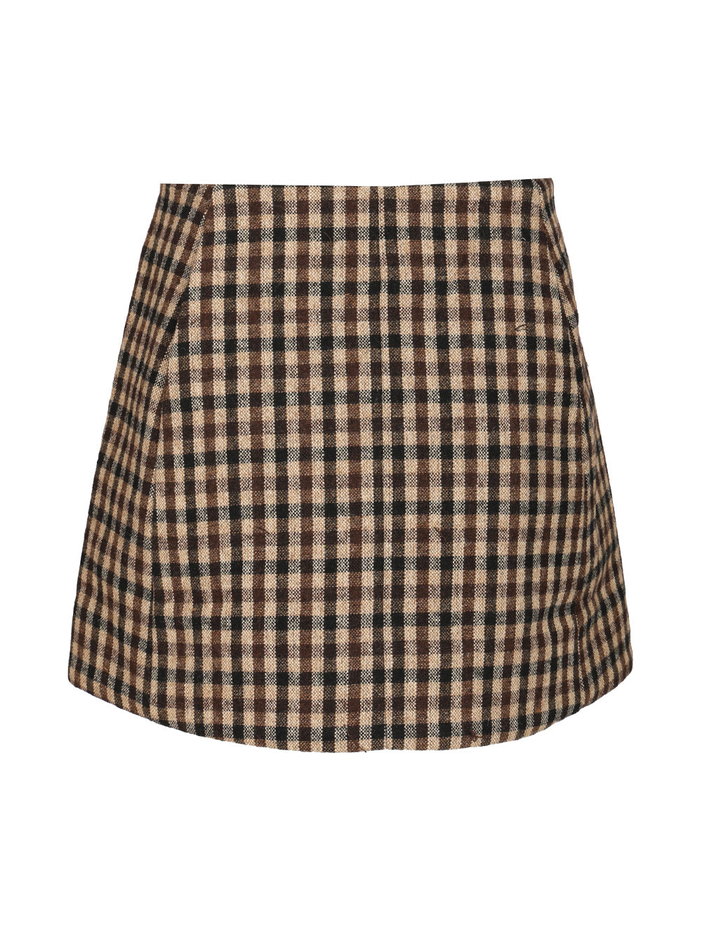 Ganni Checked Wool Mini Skirt Gonne - Marrone | a3b14200d3423266579ae747f29e127246a5c353