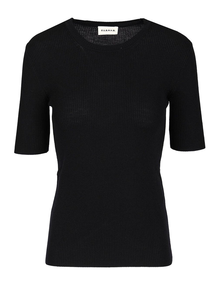 P.A.R.O.S.H. Half Sleeve Sweater Knitwear - Blu | caca3c7a1f2afdf9b818c2c0bb7c0e1f31f0a7a4