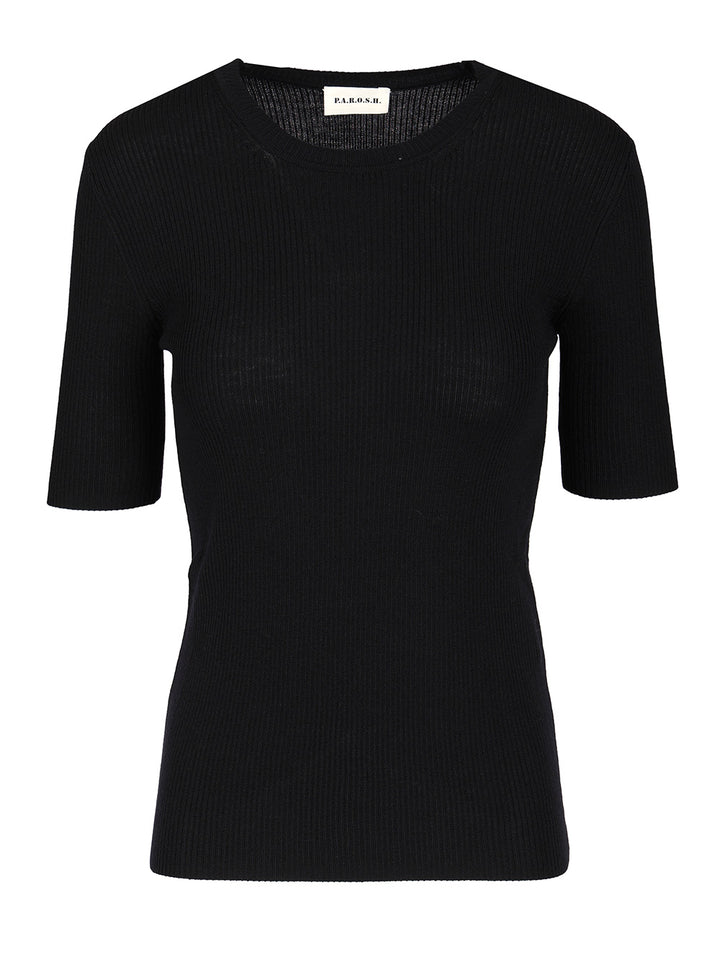 P.A.R.O.S.H. Half Sleeve Sweater T-Shirt - Blu | af6e641165c9cde350e6c313cf0d8335c95451bc