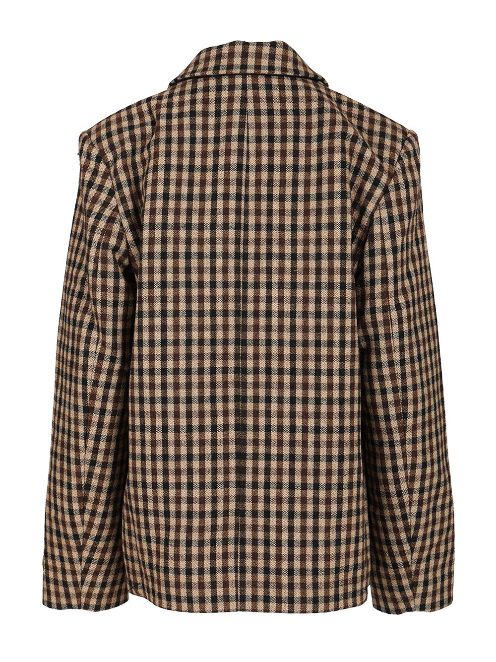 Ganni Checked Wool Blazer Giacche - Marrone | e7936fa25e365eef4ac495827f0d317354ef0cc3