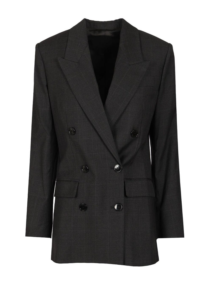 Isabel Marant Jevima Wool Prince Of Wales Suit Jacket Giacche - Grey | 1c131d90c6a7dd429ce99cc28f9a372b460724b0