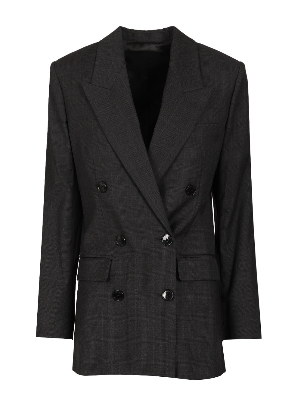 Isabel Marant Jevima Wool Prince Of Wales Suit Jacket Giacche - Grey | f5ecc8fbf0ea219278f68c5f6649edfed3d4b422
