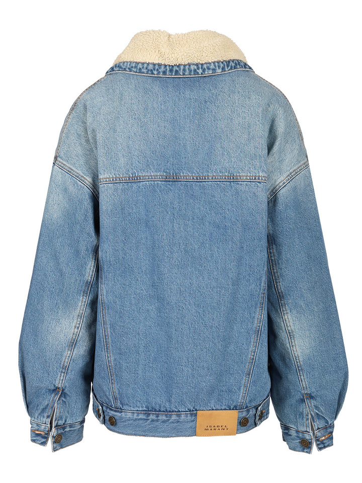 Isabel Marant Pimia Denim And Faux Fur Jacket Giacche - Blu | d945ec16c1ee7687f84814afe2d92ccfc5a95836