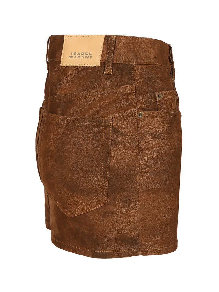 Marant Etoile Kimmy Mini Skirt Gonne - Marrone | 56bc44e058489f79d376c5da1c1c57f56667a889